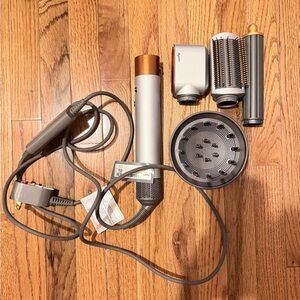 Dyson hair styling set in silver and copper accents